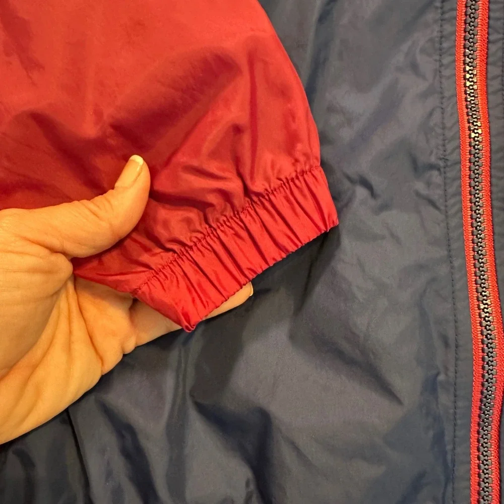 Vintage Nike Windbreaker‎ Jacket Kids XL 18/20 Navy Red Purple Colorblock Zip Up